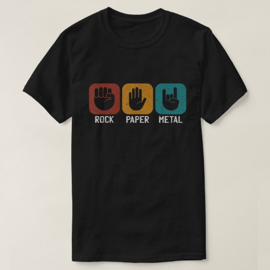 Rock Paper Metal Funny Music Lover Shirt (Design vorne)
