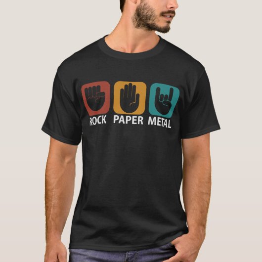 Rock Paper Metal Humor, heavy metal T-Shirt (Vorderseite)