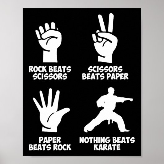 Rock Paper Nothing schlägt Karate Poster (Vorne)