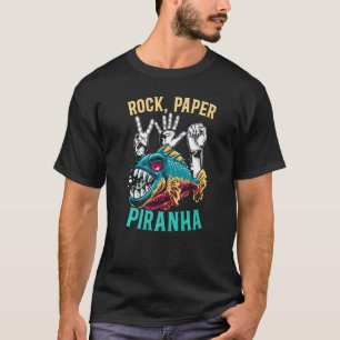 Rock Paper Piranha Flüsterer Fisch Aquarist Fishke T-Shirt