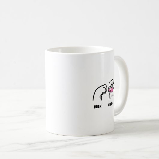 Rock Paper Schere Cat Paws Funny Cat Lover Kitte Kaffeetasse (VorderseiteRechts)