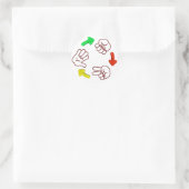 Rock-Paper-Schere Grundriss Runder Aufkleber (Tasche)