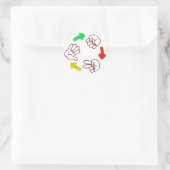 Rock-Paper-Schere Grundspiel Runder Aufkleber (Tasche)