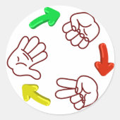 Rock-Paper-Schere Grundspiel Runder Aufkleber (Vorderseite)