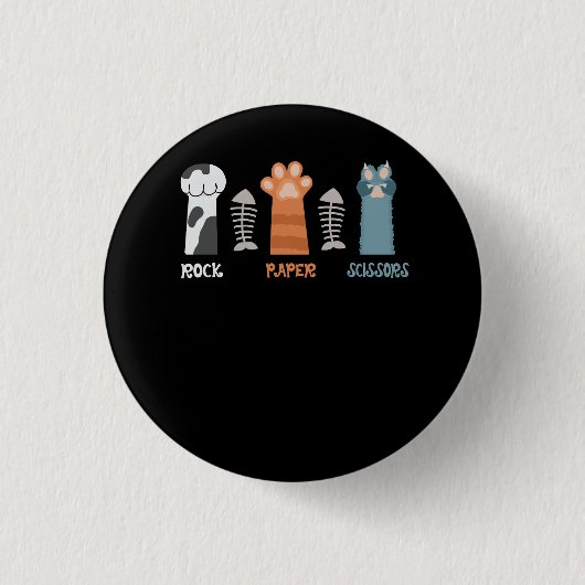 Rock Paper Schere Katzenpaws Niedlich Kitten Haust Button (Vorderseite)