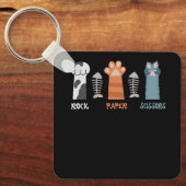 Rock Paper Schere Katzenpaws Niedlich Kitten Haust Schlüsselanhänger (Vorderseite)