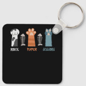 Rock Paper Schere Katzenpaws Niedlich Kitten Haust Schlüsselanhänger (Rückseite)