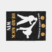 Rock Paper Schere Kopf Kick I Win Yellow Karate Fleecedecke (Vorderseite (Horizontal))