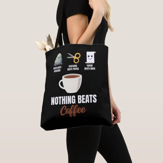 Rock Paper Schere Nothing Beats Coffee Tasche (Von Nahem)