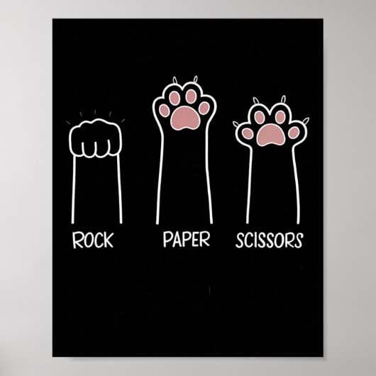Rock Paper Schere Paw Game Cat Liebe Pet Enthusia Poster (Vorne)