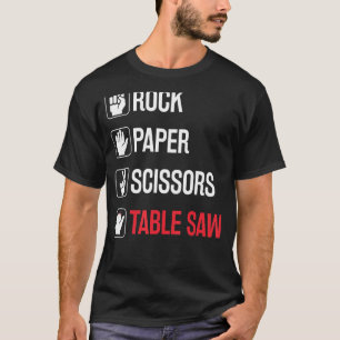 Rock Paper Schere Tisch sah Woodworker Funny Carp T-Shirt