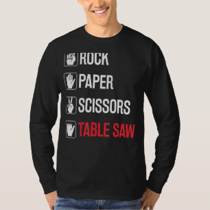 Rock Paper Schere Tisch sah Woodworker Funny Carp T-Shirt