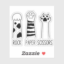 Rock Paper Scheren Adorable Cat Paws Funny Aufkleber