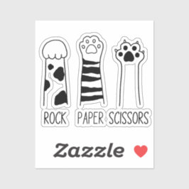 Rock Paper Scheren Adorable Cat Paws Funny Aufkleber