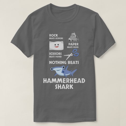 Rock Paper Scheren Hammerhead Hai Kleidung Geschen T-Shirt (Design vorne)