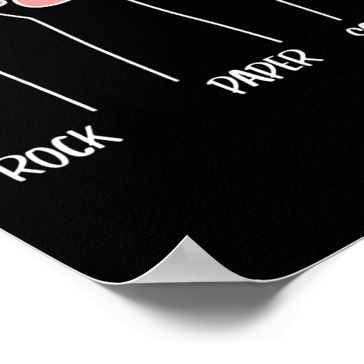 Rock Paper Scheren Handspiel Niedlich Paw Funny Ca Poster (Ecke)