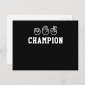 Rock Paper Schisser Champion Hand Sign Champ Desig Postkarte (Vorne/Hinten)