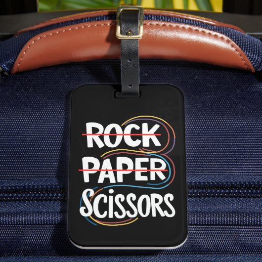 Rock Paper Scissan Lesbian Funny Gay Pride LGBT Gepäckanhänger (Vorderseite Insitu 2)