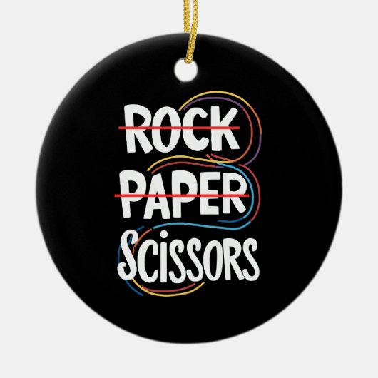 Rock Paper Scissan Lesbian Funny Gay Pride LGBT Keramik Ornament (Vorne)