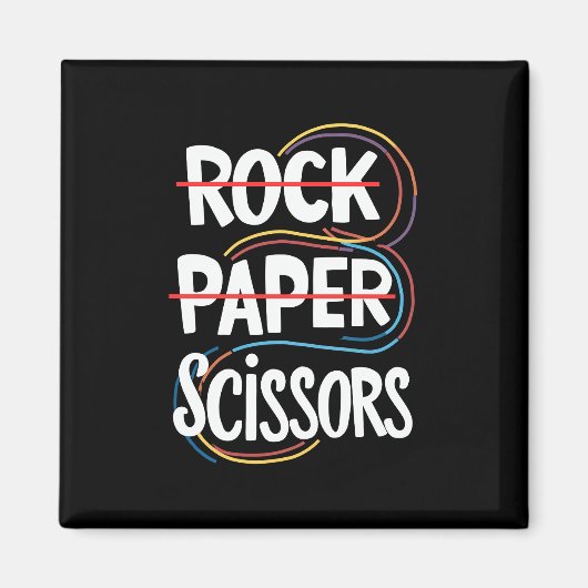Rock Paper Scissan Lesbian Funny Gay Pride LGBT Magnet (Vorne)