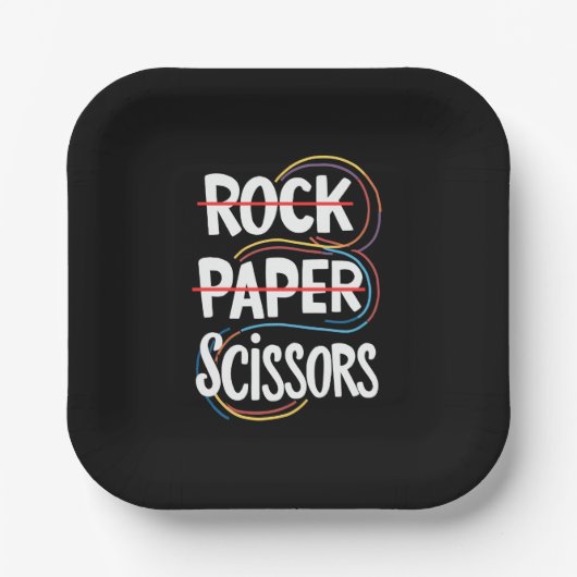 Rock Paper Scissan Lesbian Funny Gay Pride LGBT Pappteller (Vorderseite)