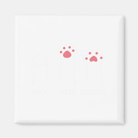 Rock Paper Scisser Handspielememe Tierkatzenkatze Magnet (Vorne)