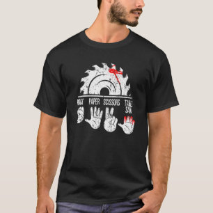 Rock Paper Scisser Table Saw Hammer Carpenter Tec T-Shirt