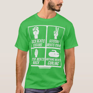 Rock Paper Scissor Curling Funny Curler 2 T-Shirt