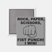 Rock Paper Scissor Fist Punch Funny Kühlschrankmag Magnet (Vorderseite/Rückseite)