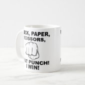 Rock Paper Scissor Fist Punch Funny Mug Kaffeetasse (Vorderseite Links)