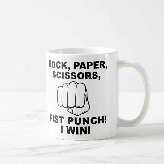 Rock Paper Scissor Fist Punch Funny Mug Kaffeetasse (Rechts)