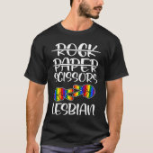 Rock Paper Scissor Lesbian LGBTQ Gay Pride T-Shirt (Vorderseite)