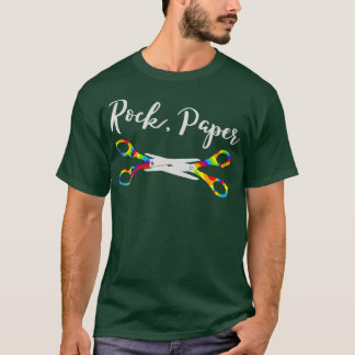 Rock Paper Scissor LGB Rainbow Couple Lesbian Pri T-Shirt