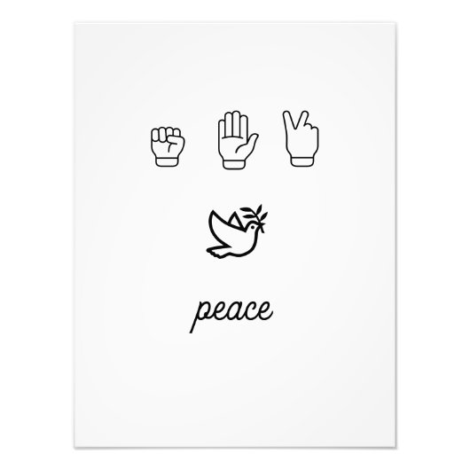 Rock Paper Scissor Peace Fotodruck (Vorne)