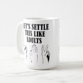 Rock Paper Scissor Tasse (Vorderseite Links)