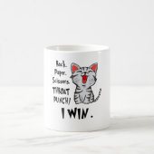 Rock Paper Scissor Throat Punch I Win Cat F Kaffeetasse (Mittel)