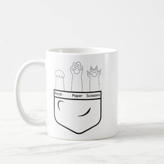 Rock Paper Scissors Funny Pocket Cat Pfeffer Liebh Kaffeetasse (Links)