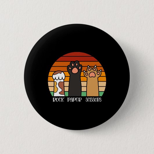 Rock Paper Scissors Game Kitten Lover Animal Paws Button (Vorderseite)