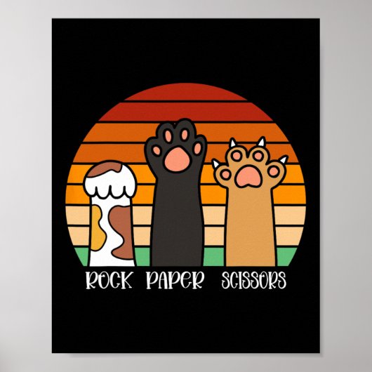 Rock Paper Scissors Game Kitten Lover Animal Paws Poster (Vorne)