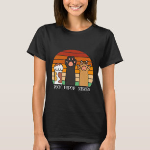 Rock Paper Scissors Game Kitten Lover Animal Paws T-Shirt