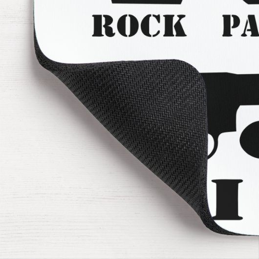 Rock Paper Scissors Gun I Win Mousepad (Ecke)