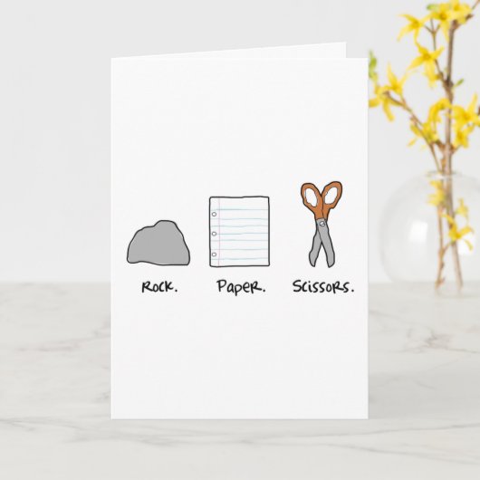 Rock, Paper, Scissors Karte (Gelbe Blume)
