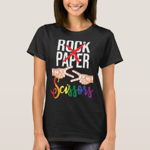 Rock Paper Scissors Lesbian Lgbtq Queer Gay Pride T-Shirt