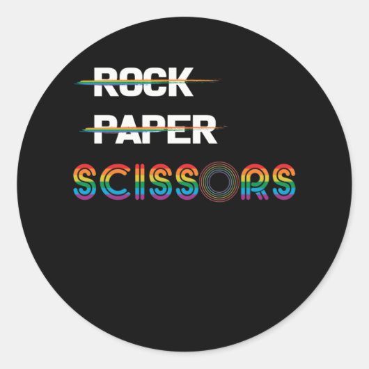 Rock Paper Scissors Lesbian Pride Runder Aufkleber (Vorderseite)