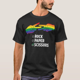 Rock Paper Scissors Lesbische LGBTQ Valentinstag T-Shirt