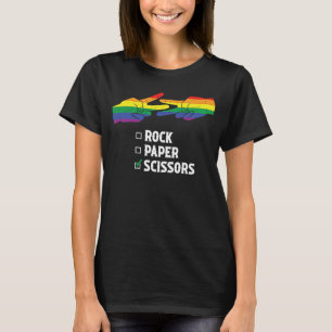 Rock Paper Scissors Lesbische LGBTQ Valentinstag T-Shirt