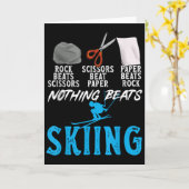 Rock Paper Scissors Nothing Beats Skiing _1  Karte (Gelbe Blume)