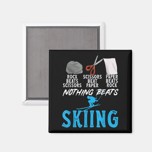 Rock Paper Scissors Nothing Beats Skiing _1  Magnet (Vorderseite/Rückseite)