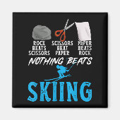 Rock Paper Scissors Nothing Beats Skiing _1  Magnet (Vorne)