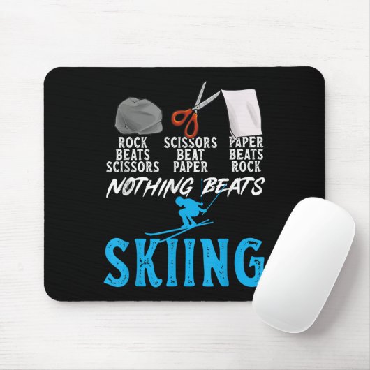 Rock Paper Scissors Nothing Beats Skiing _1 Mousepad (Mit Mouse)
